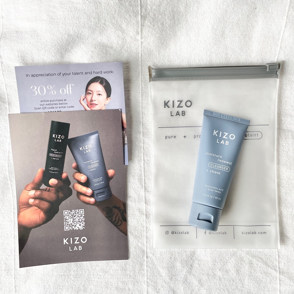 KIZO LAB | Men's Moisture Renewal Cleanser & Shave Cream New 1.4 Fl Oz